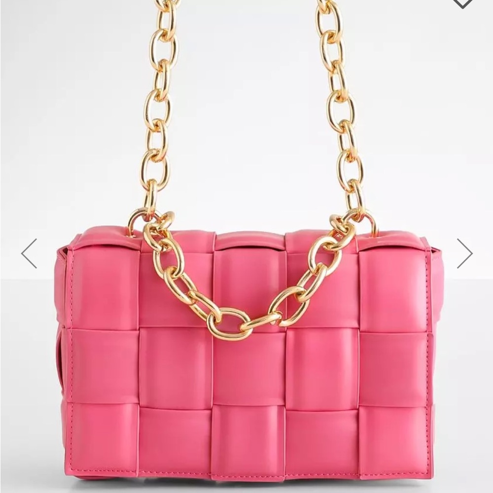 NWT Urban expression hot pink vegan leather purse with gold chain